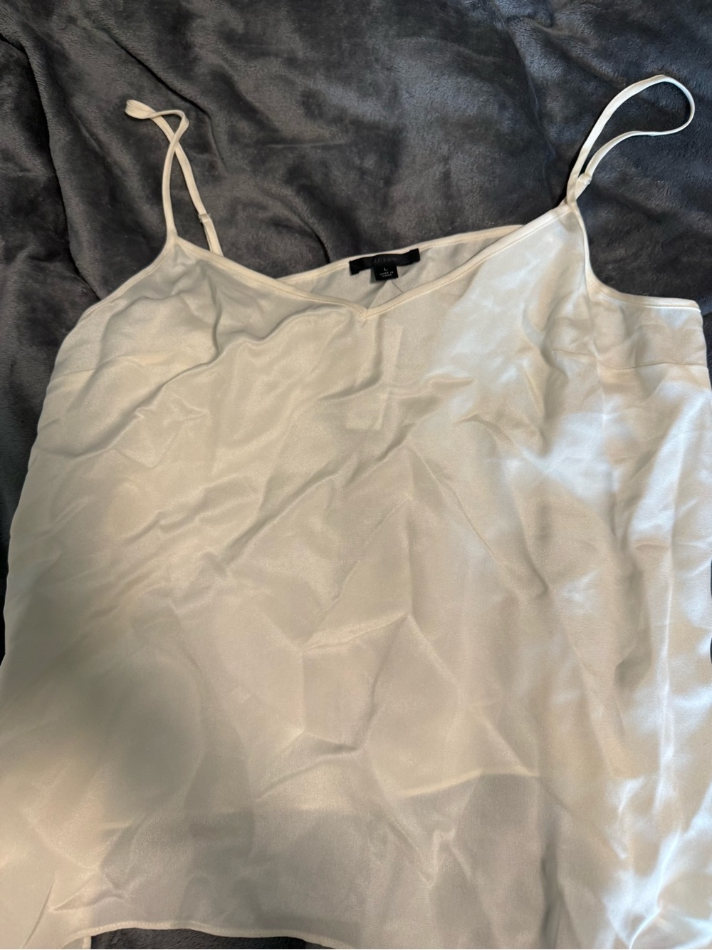 J. Crew Ivory Silk-Feel Spaghetti-Strap Cami